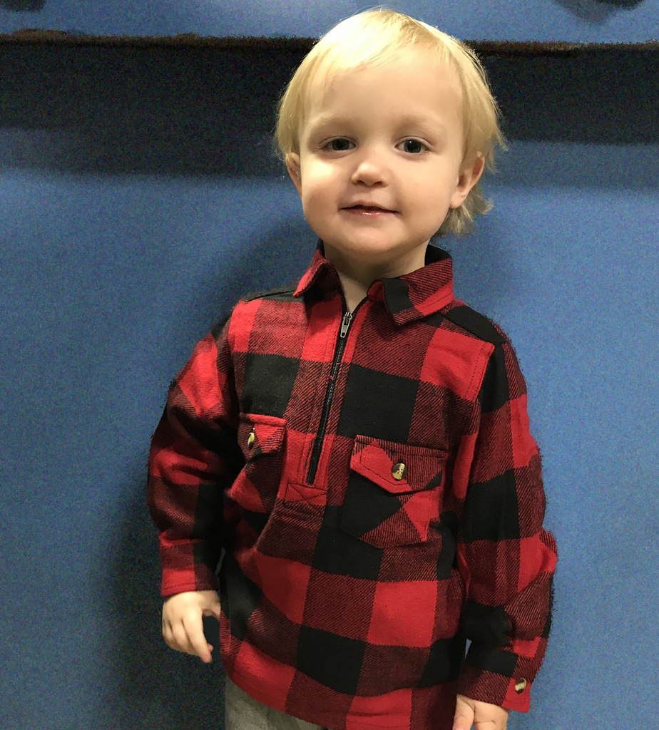 Baby boy red and black online flannel shirt