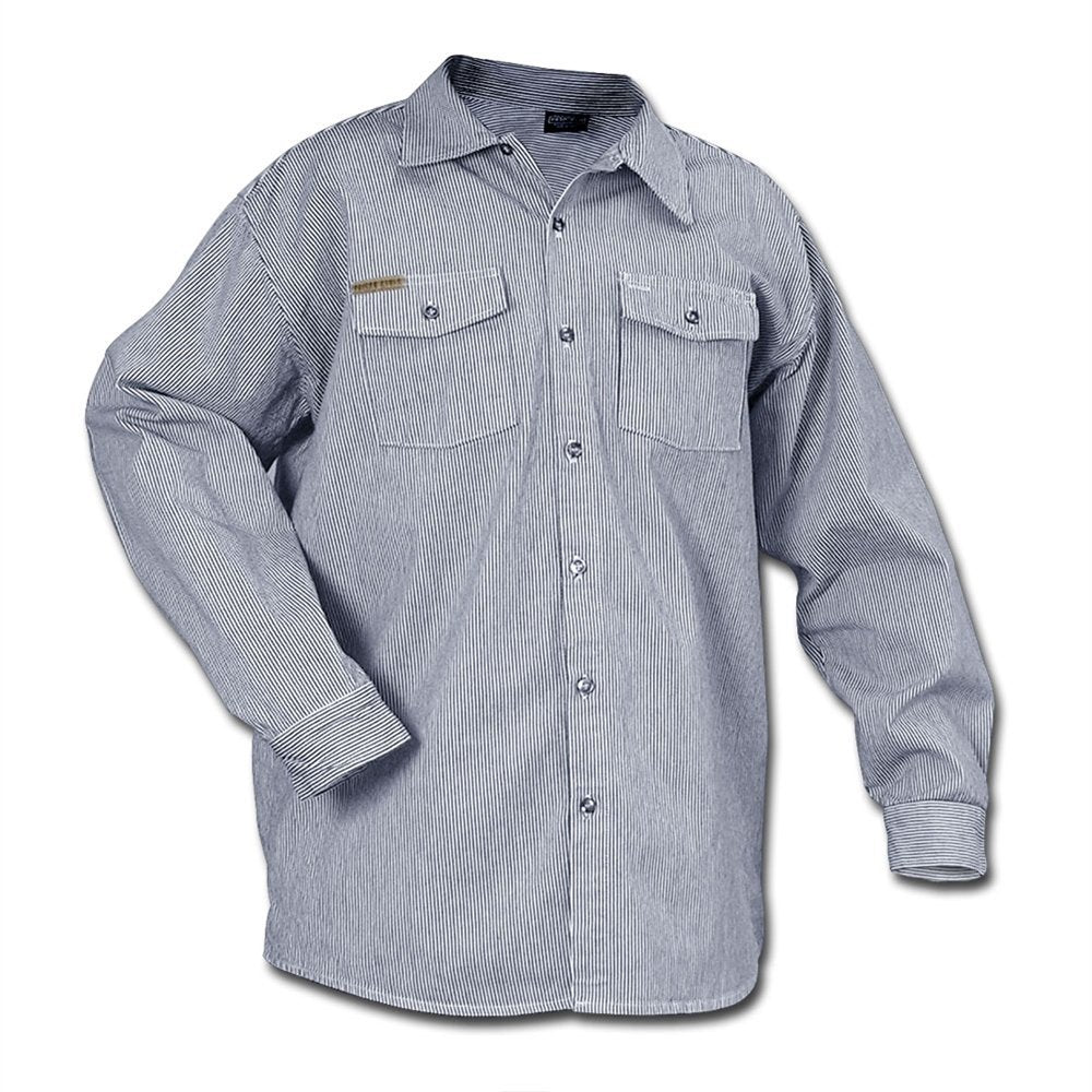 Prison Blues Long Sleeve Button-front Hickory Work Shirts