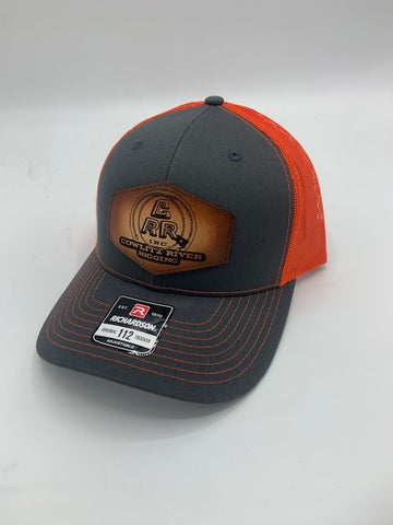 Gray & Orange CRR logo Leather Patch Hat