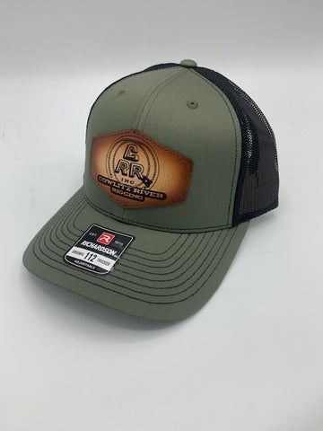 Loden & Black CRR logo Leather Patch Hat