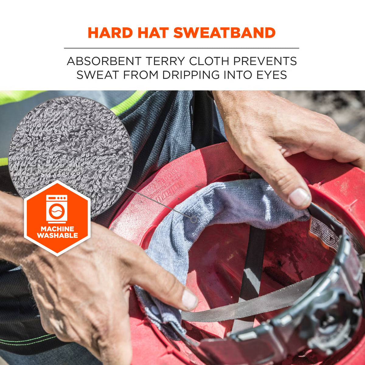 Ergodyne Hard Hat Sweatband Liner Terry Cloth Chill-Its 6609