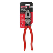 URREA Electrician Pliers 9-5/16" Side Cut Rubber Grip