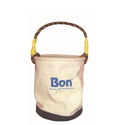 BON CANVAS TOOL BUCKET WITH LEATHER BOTTOM
