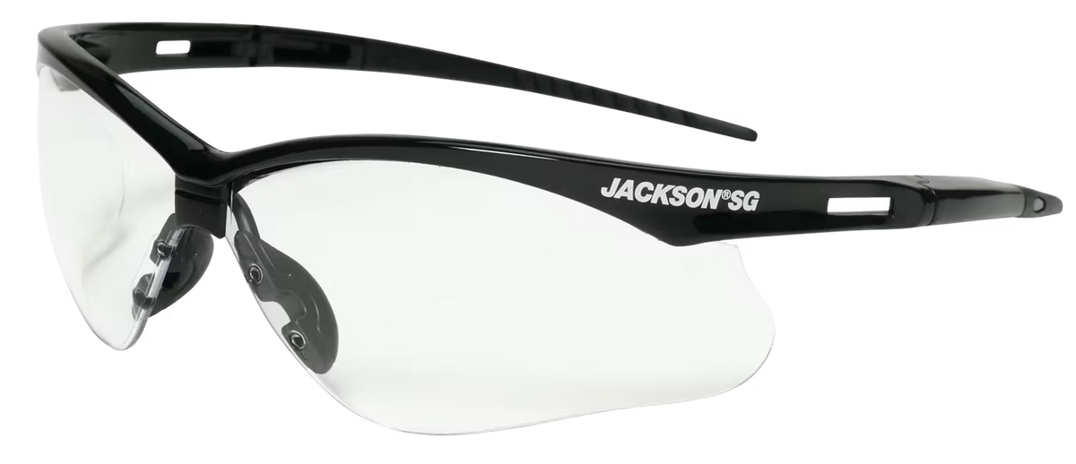 Jackson Nemesis Safety Glasses Black Frame Clear Anti-Scratch Hardcoat Lens