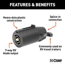Curt 7-Way RV Blade Connector Plug Trailer Side