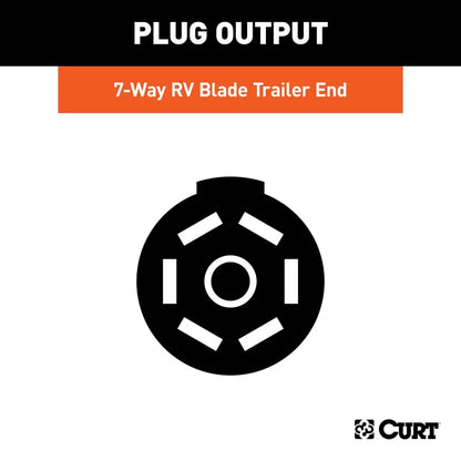 Curt 7-Way RV Blade Connector Plug Trailer Side