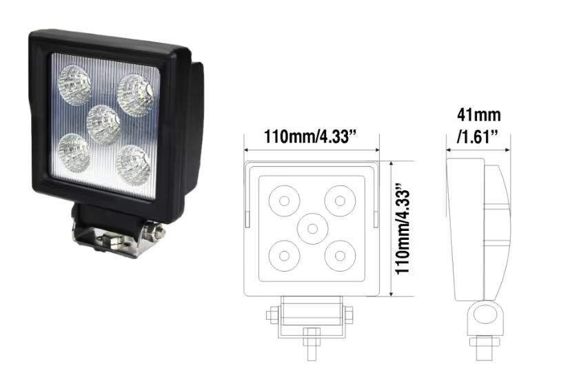 WellStar Square 4" Led Work Light White Spot or Flood Alt Enterprises