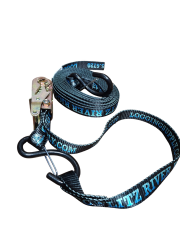 1"X15' Heavy Duty Ratchet Tie Down Strap With S-Hook & Soft Loop