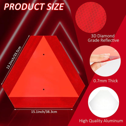 Reflective Slow-Moving Vehicle Triangle Aluminum