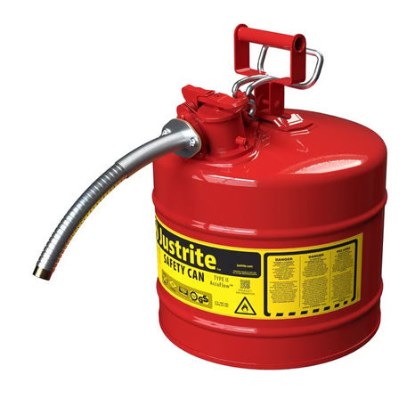 Justrite Galvanized Steel 5 Gallon Gas Fuel Can Type I or Type II