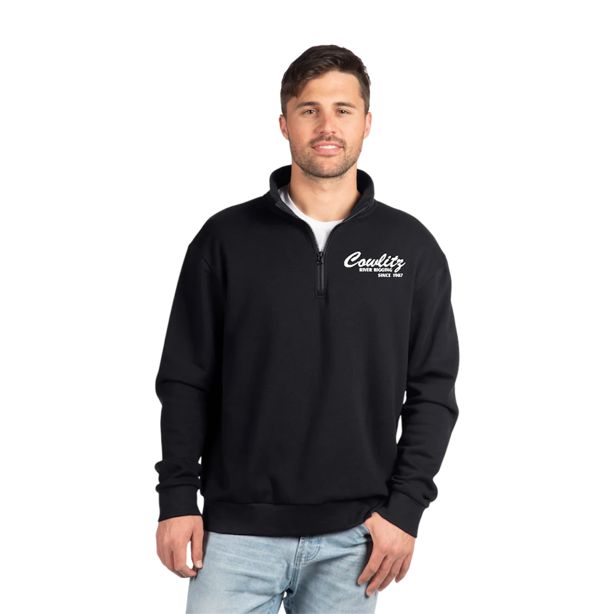 Cowlitz River Rigging logo 1/4 zip Sweatshirt