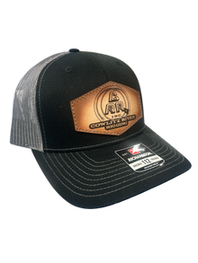 Black & Steel Gray CRR logo Leather Patch Hat