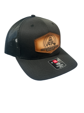 Black CRR logo Leather Patch Hat