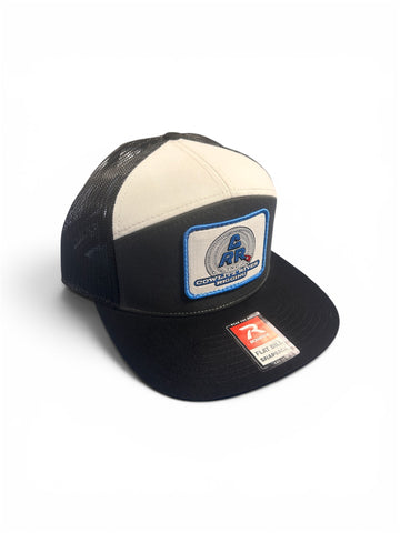 Black, Charcoal & White CRR Logo Hats 7 Panel with Patch
