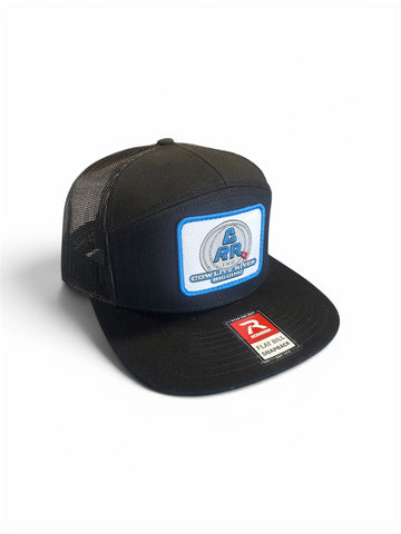 Black CRR Logo Hats 7 Panel with Patch