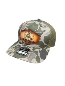 Loden & Camo CRR logo Leather Patch Hat