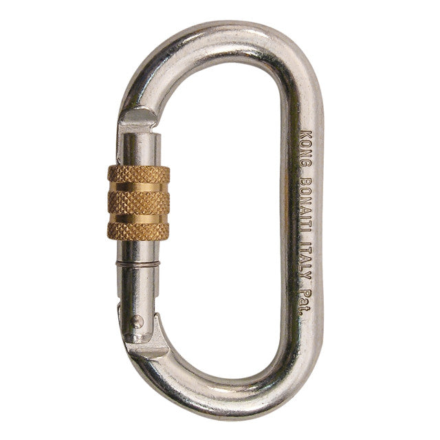 Kong Oval Steel Carabiner with Screw Lock