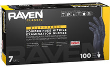 Raven Powder-Free Exam Grade Nitrile Disposable Gloves - 7 Mil - 100PK
