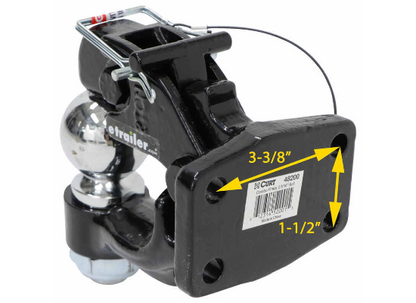 Curt Pintle Hook with 2" Hitch Ball - Bolt On - 10,000 lbs/16,000 lbs
