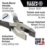 KLEIN TOOLS IRONWORKER'S PLIERS HEAVY DUTY D2000-7CST 9"