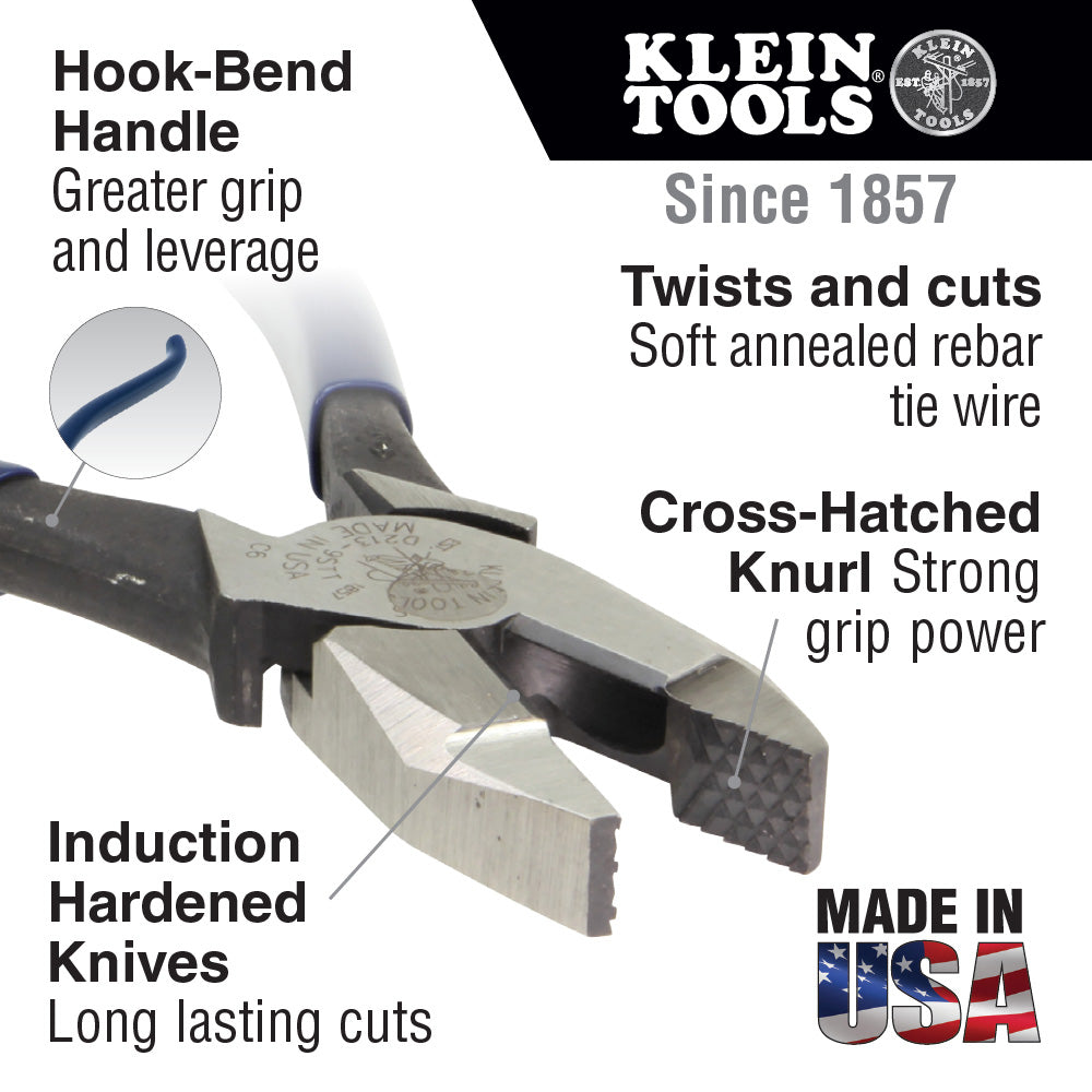 KLEIN TOOLS IRONWORKER'S PLIERS D2000-9ST 9"