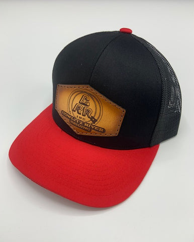 Black & Red CRR logo Leather Patch Hat