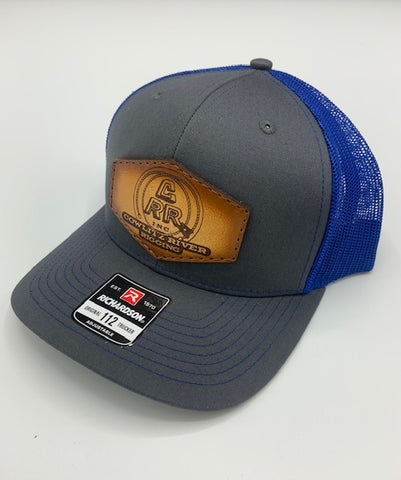 Gray & Blue CRR logo Leather Patch Hat