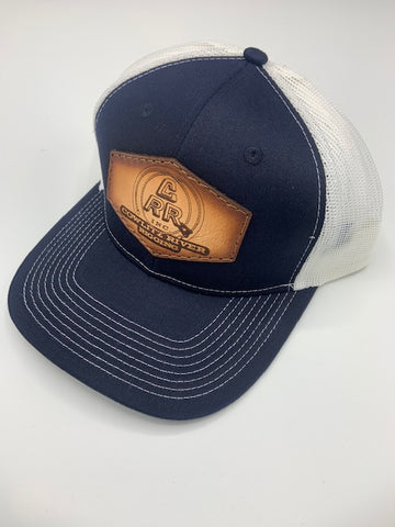 Navy & White CRR logo Leather Patch Hat