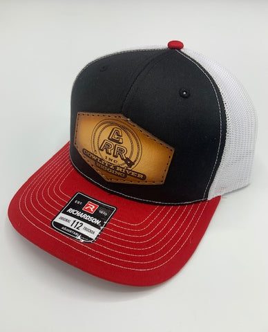 Red, White & Black CRR logo Leather Patch Hat