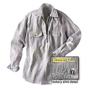 Prison Blues Long Sleeve Zipper-front Hickory Work Shirt